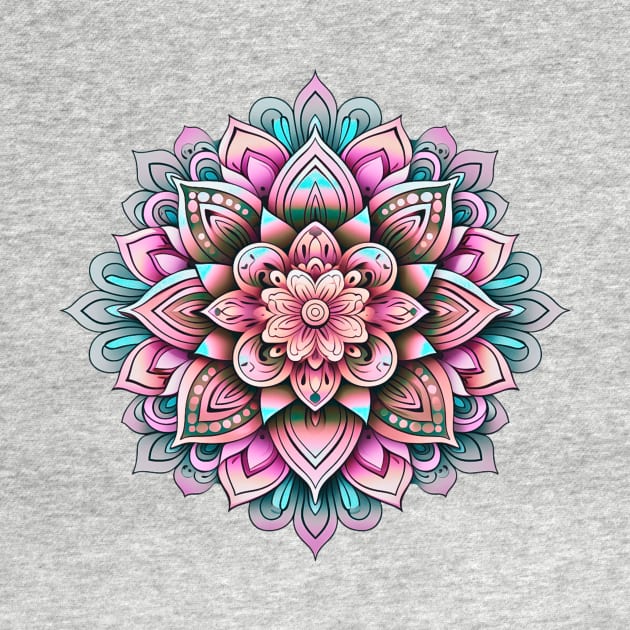 Psychedelic Blooms: Lotus Dreamscape Mandala by Nebula Nexus